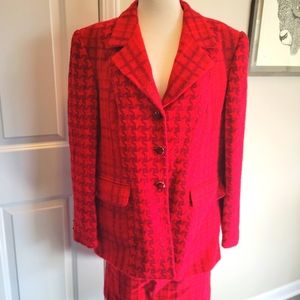 Vintage 80s Escada skirt/suit set red plaid